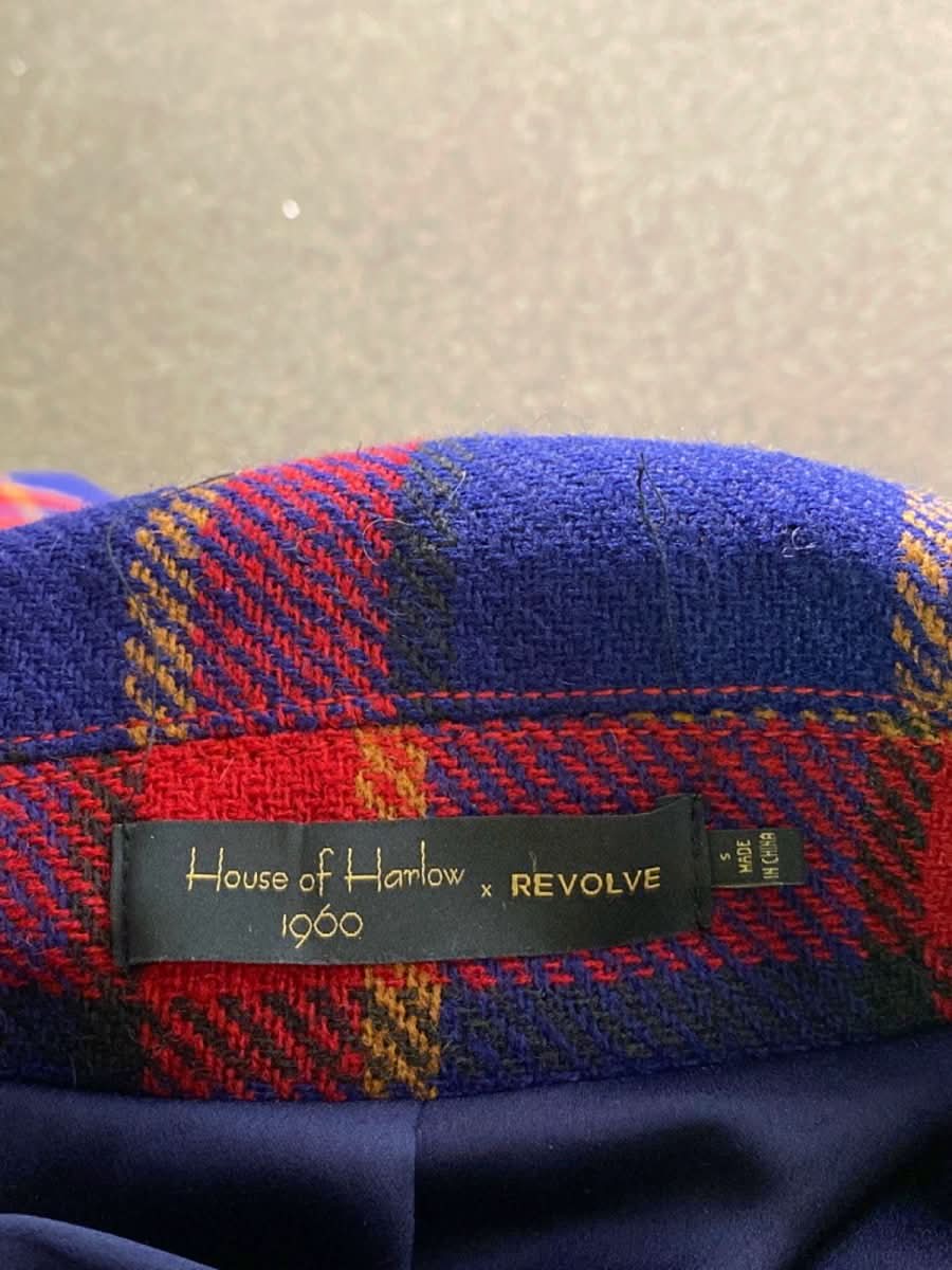 House of Harlow Navy/Red Tartan Long Coat UK S - Reliked