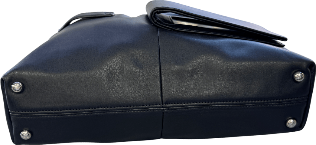 HOUSE OF SUNNY Black Butter Soft Vegan Leather Sling Bag With Embroidered Logo - Reliked