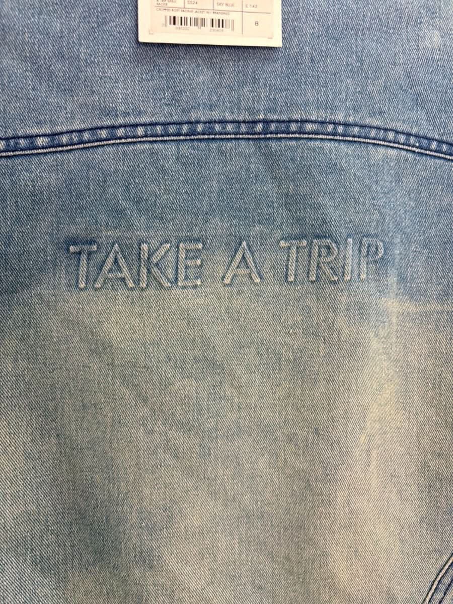 House of Sunny Blue Cropped Boxy Racing Jacket with Branding UK 8 - Reliked