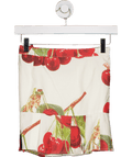 HOUSE OF SUNNY White The Cherry Pleat Cotton - blend Mini Skirt UK 8 - Reliked