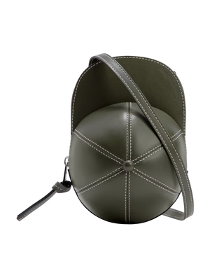 JW ANDERSON Green Leather Midi Cap Bag