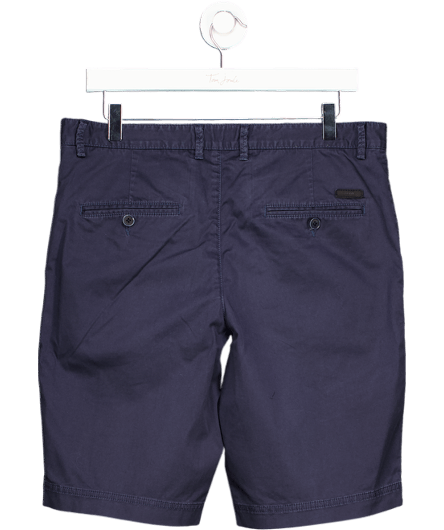 Hugo Boss Navy Blue Stretch Cotton Chino Shorts W32 - Reliked