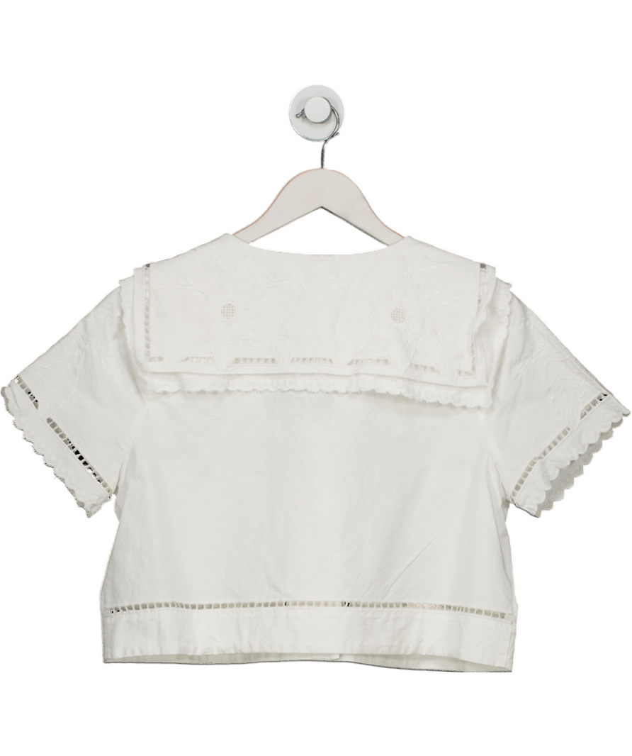 Hunter Bell White 100% Cotton Cutwork Lace Blouse UK S - Reliked