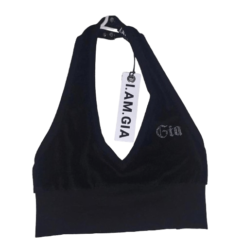 I.AM.GIA Black crystal studded Coleta Top S - Reliked