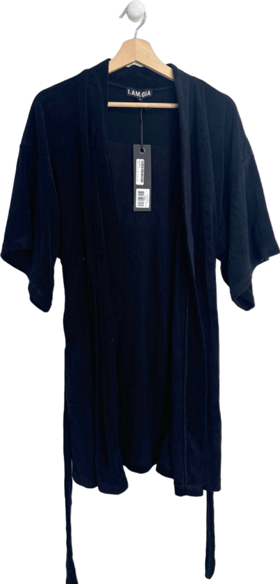 I.AM.GIA Black Send Nudes Kimono Robe One Size - Reliked