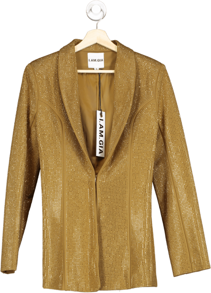 I.AM.GIA Gold Embellished Mariah Blazer UK S - Reliked
