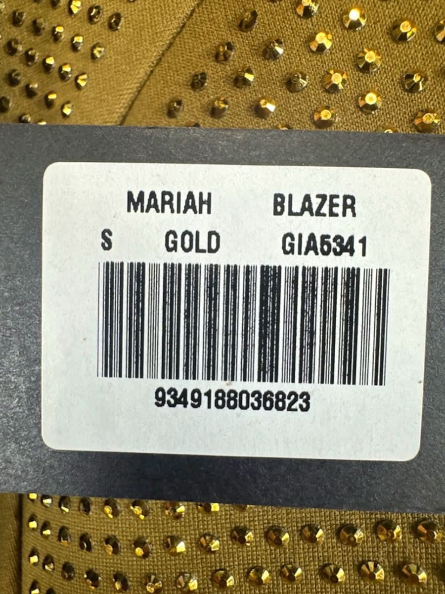 I.AM.GIA Gold Embellished Mariah Blazer UK S - Reliked