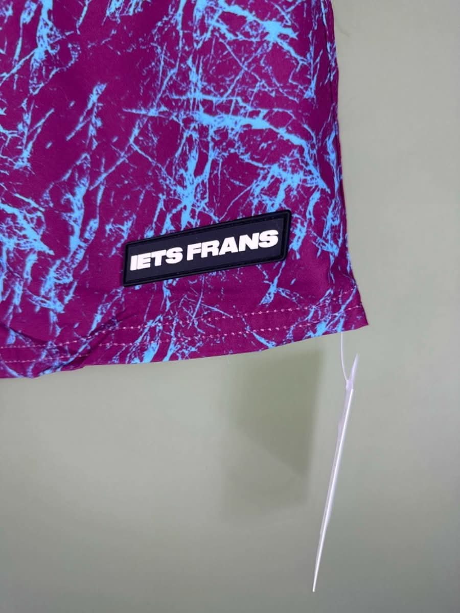 iets frans... Purple Blue Patterned Swim Shorts XS - Reliked