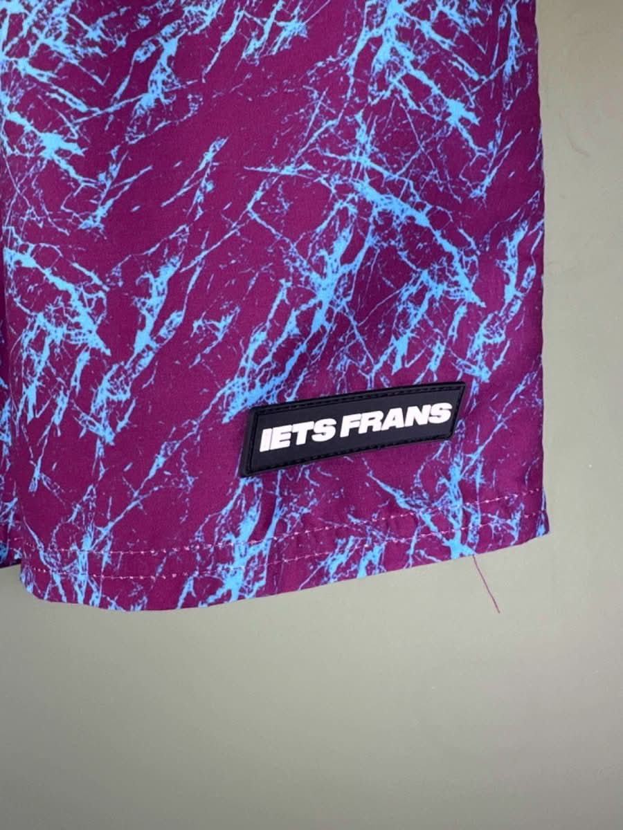 iets frans... Purple Patterned Swim Shorts M - Reliked