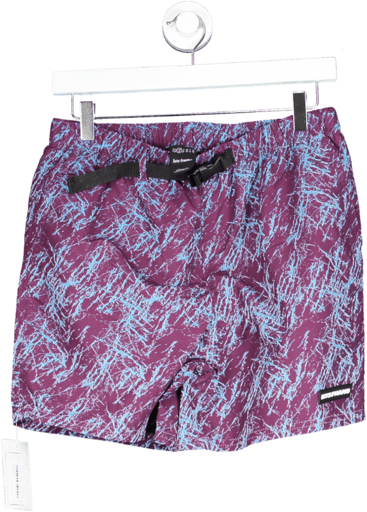 iets frans... Purple Patterned Swim Shorts M - Reliked