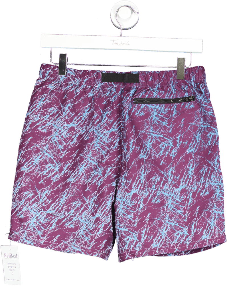 Iets Frans Purple/Blue Graphic Swim Shorts UK L - Reliked