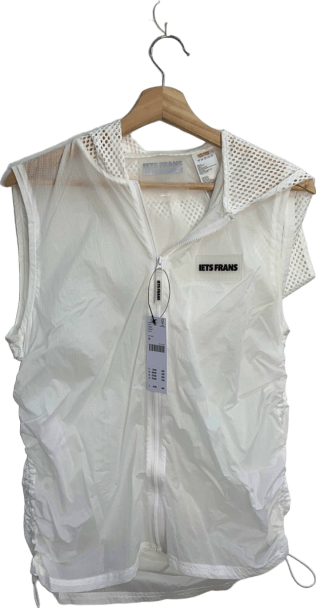 Iets Frans White Mesh Hooded Sports Vest XS - Reliked