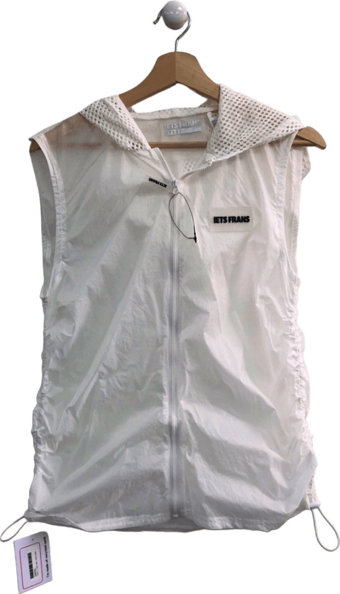 iets frans White Mesh - Panelled Hooded Vest XS - Reliked