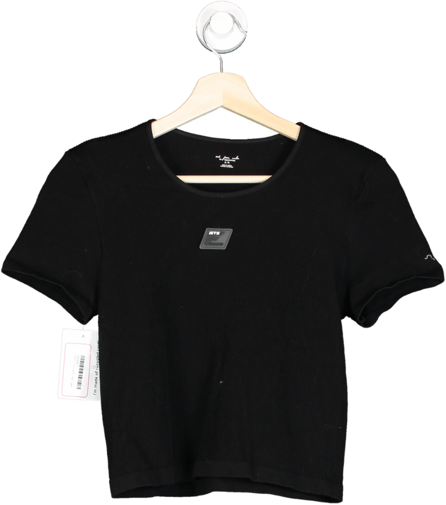 Ietsfrans Black Ribbed Cropped Tee XL - Reliked
