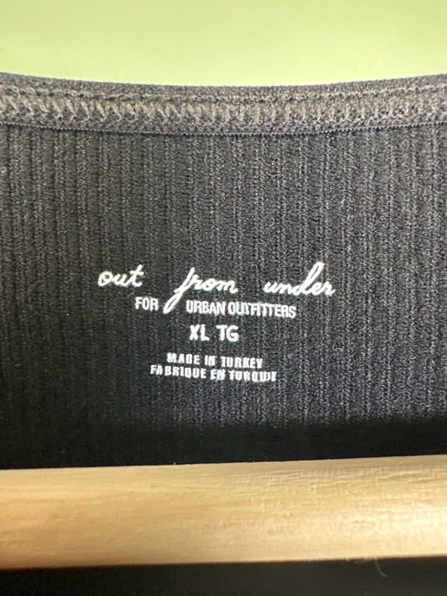 Ietsfrans Black Ribbed Cropped Tee XL - Reliked