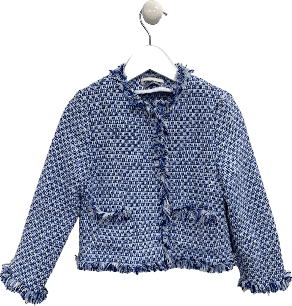 Il Gufo Blue Tweed Fringed Jacket 5 Years - Reliked