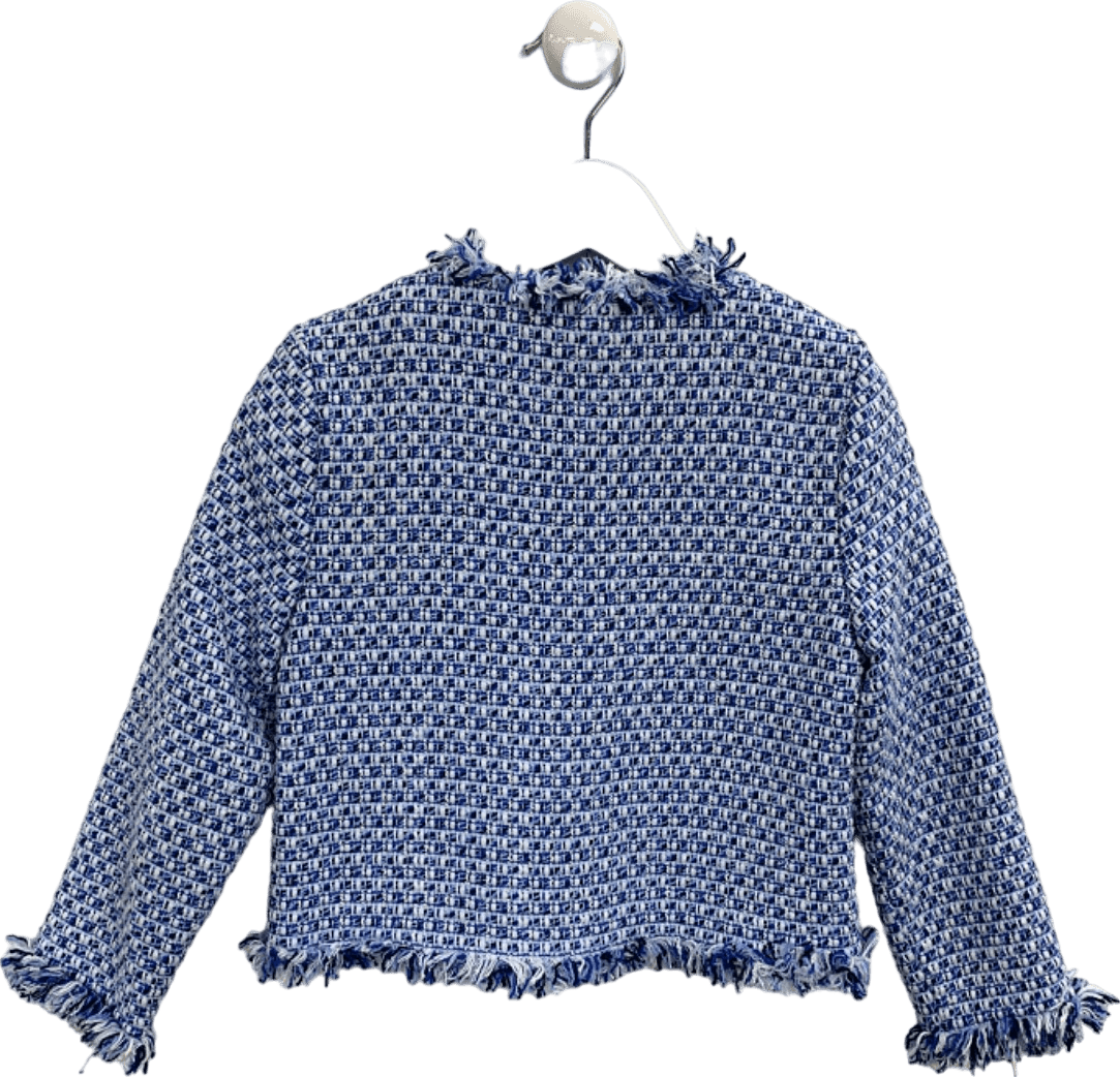 Il Gufo Blue Tweed Fringed Jacket 5 Years - Reliked