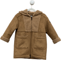Il Gufo Brown Faux Shearling Hooded Coat 4 Years - Reliked