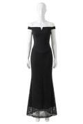 Heiress Beverly Hills Black NotchNeck Lace Skirt Maxi Dress UK L
