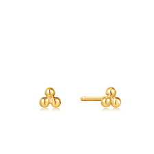 Ania Haie Gold Triple Ball Stud Earrings - Gift Boxed