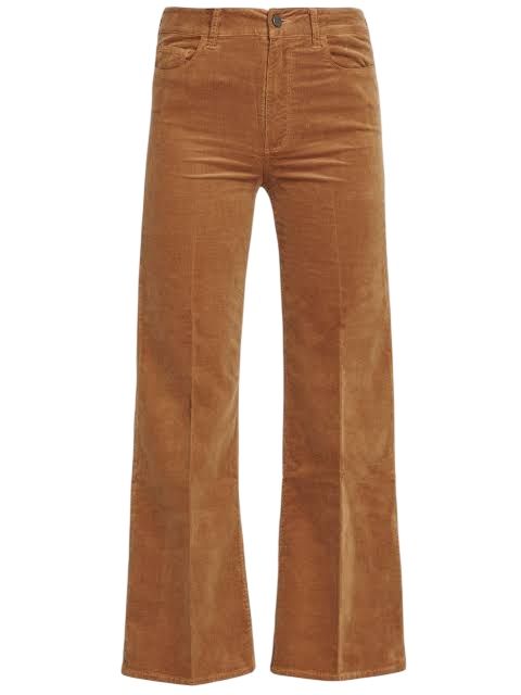 PAIGE Caramel brown Leenah corduroy cropped trousers W23