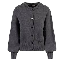 PRETTY LAVISH Grey Etta Knit Bomber Cardigan UK S