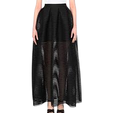 MAJE  Jongle Black Mesh Volume Maxi Skirt T1 UK 8