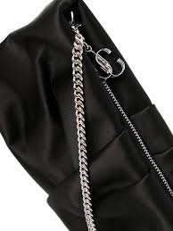 JIMMY CHOO Black Bonny Satin Clutch  / Shoulder Bag