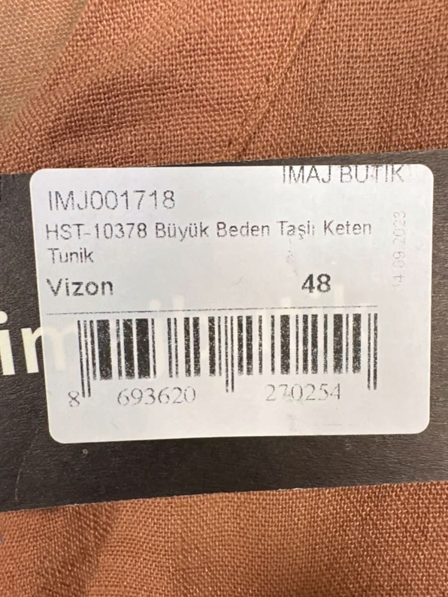 IMAJBUTIK Collection Mink Plus Size stoned linen tunic blouse UK XXL - Reliked