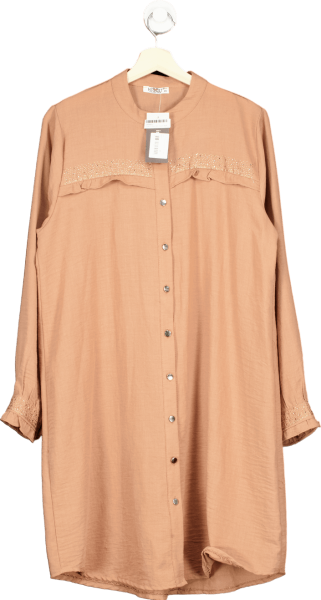 IMAJBUTIK Collection Mink Plus Size stoned linen tunic blouse UK XXL - Reliked