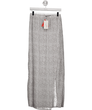 In The Style White Chiffon Printed Maxi Skirt UK 8