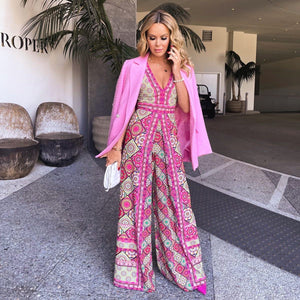 ALICE + OLIVIA Multicoloured Tile Print Audrie Pleated Jumpsuit Sz0 UK 4