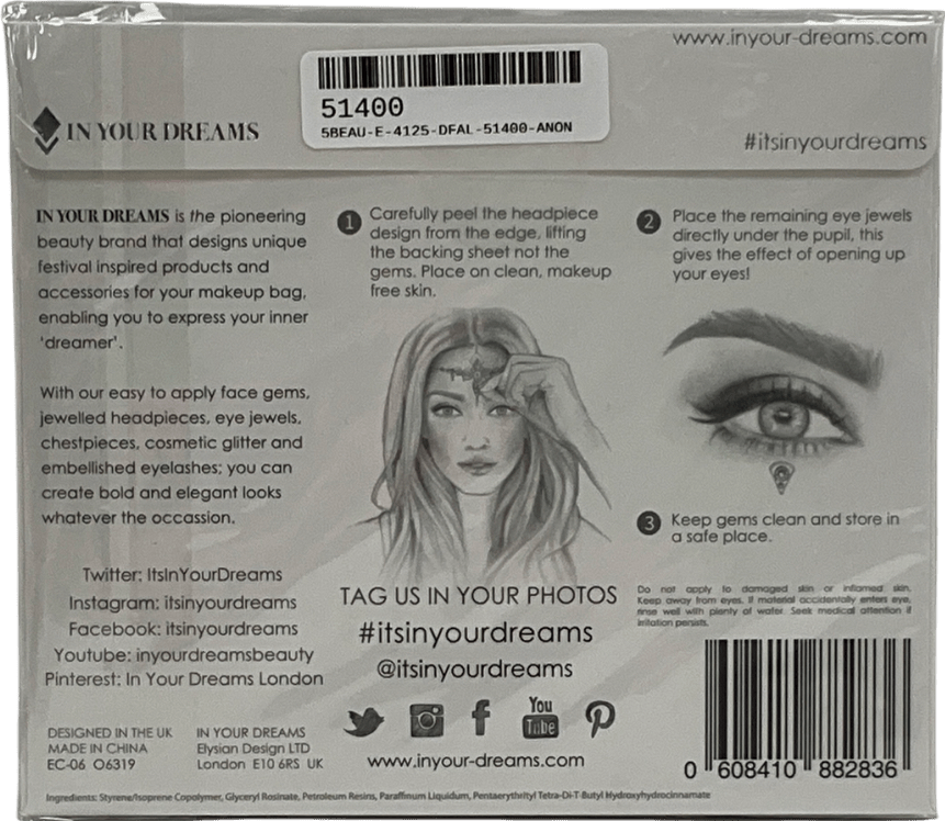 inyourdreams Metallic In Your Dreams Opal Ophelia Face Gem One Size - Reliked