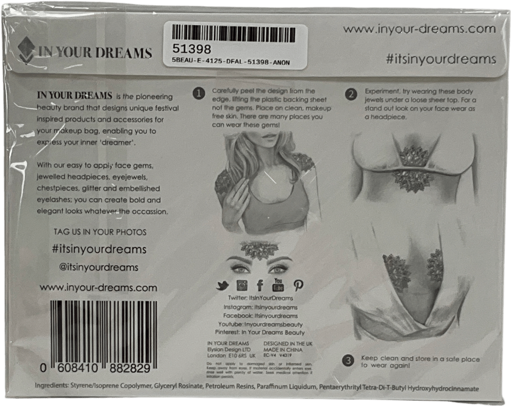 inyourdreams Metallic Opal Venus Body Art One Size - Reliked