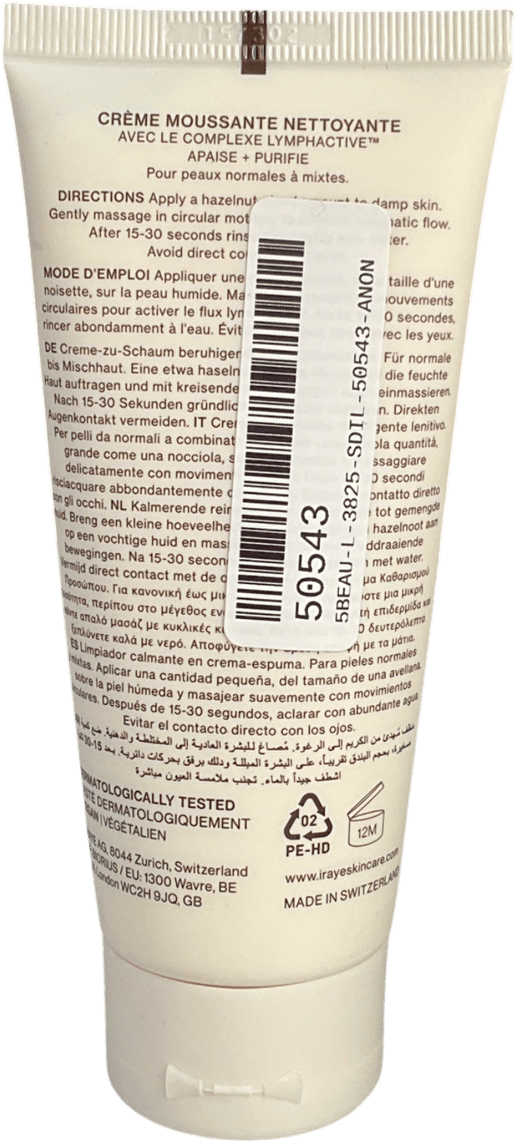 iraye Cream - to - foam Cleanser With Lymphactive™ Complex 100ml - Reliked