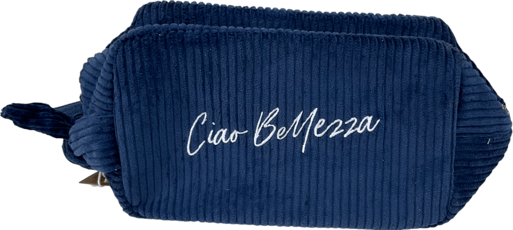 Irene Forte Blue "Hi Beautiful" Makeup Bag And Sleep Mask One Size - Reliked