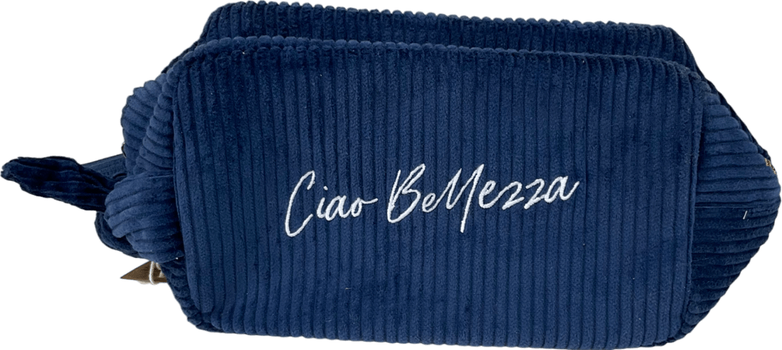 Irene Forte Blue "Hi Beautiful" Makeup Bag And Sleep Mask One Size - Reliked