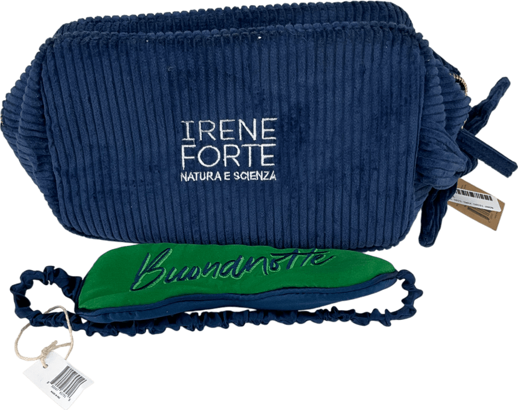 Irene Forte Blue "Hi Beautiful" Makeup Bag And Sleep Mask One Size - Reliked