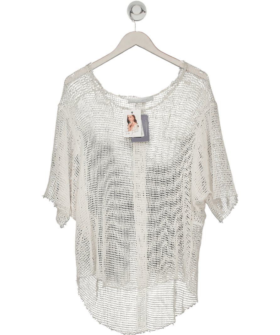 Iro jeans White Crochet T-shirt UK XS - Reliked
