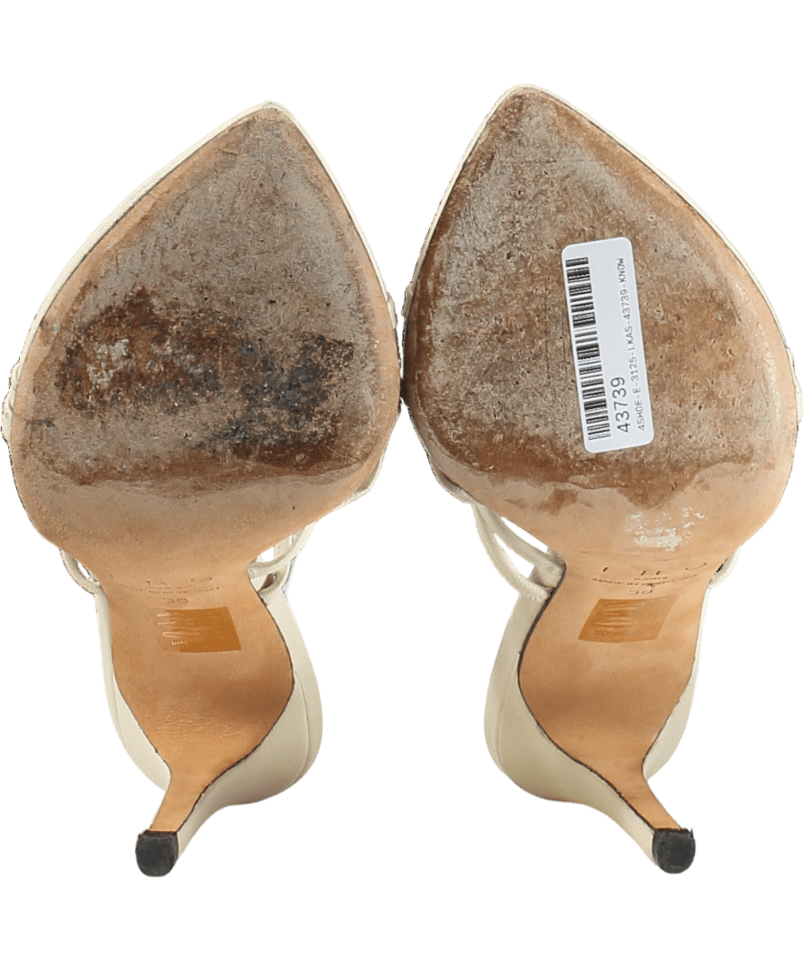 IRO PARIS Cream Strappy Pointed Toe Heeled Mules UK 5 EU 38 👠 - Reliked