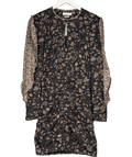 Isabel Marant Etoile Lexini Printed Cotton Dress In Black Fr36 UK 8 - Reliked