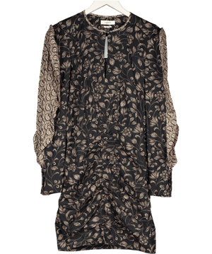 Isabel Marant Etoile Lexini Printed Cotton Dress In Black Fr36 UK 8