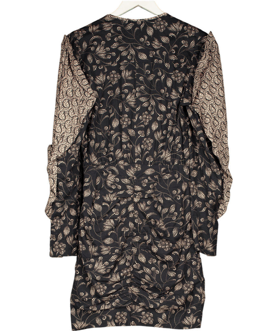 Isabel Marant Etoile Lexini Printed Cotton Dress In Black Fr36 UK 8 - Reliked