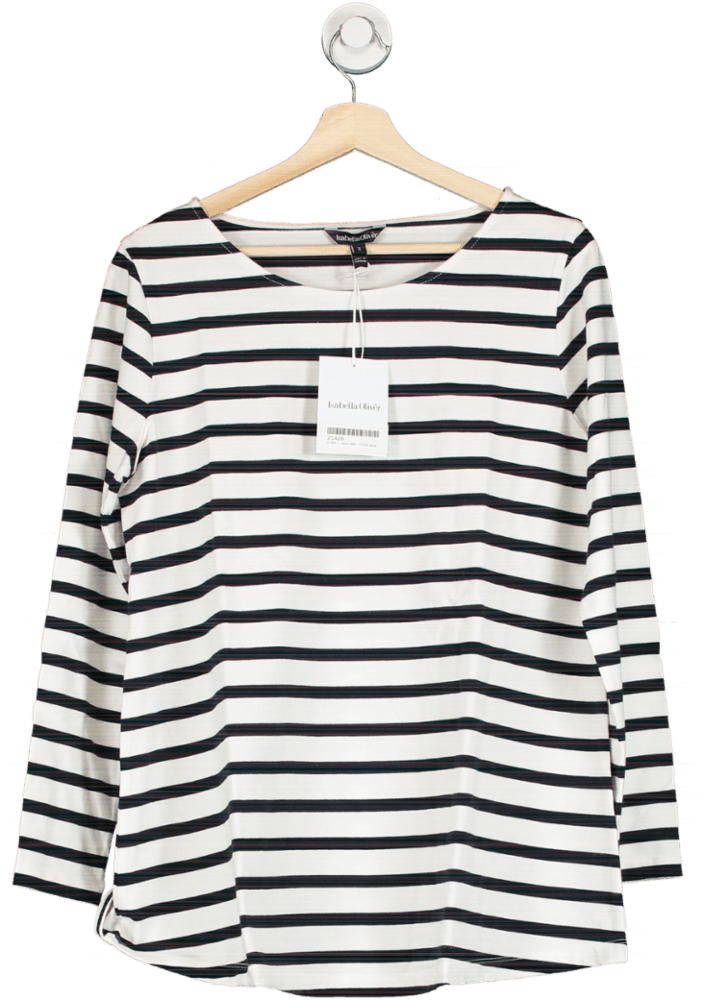 Isabella Oliver Classic Navy and White Breton Stripe Arden Maternity Top UK 12 - Reliked