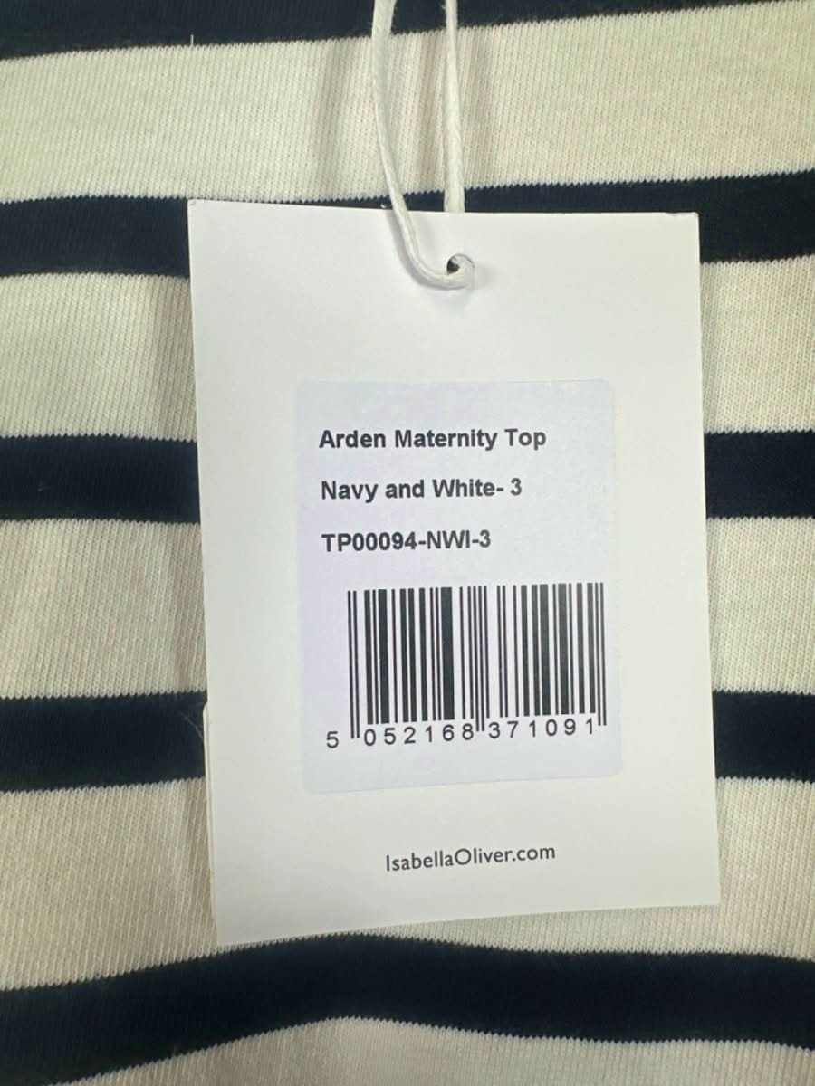 Isabella Oliver Classic Navy and White Breton Stripe Arden Maternity Top UK 12 - Reliked