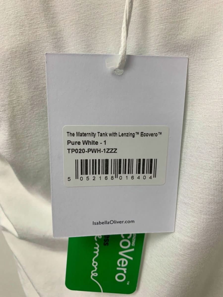 Isabella Oliver White The Maternity Tank with Lenzing ECOVERO Viscose SZ3 UK 12 - Reliked