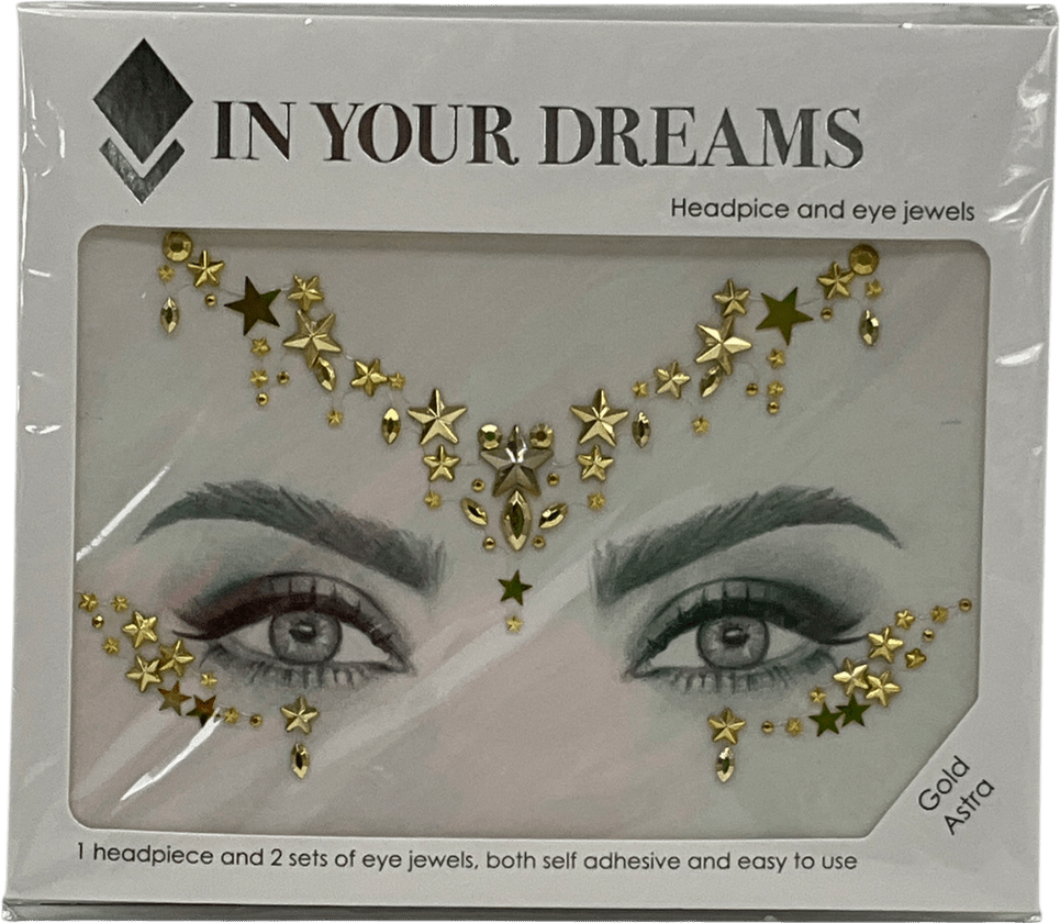 its in your dreams Metallic In Your Dreams Gold Astra All In One Face Gem And Eye Jewels One Size - Reliked