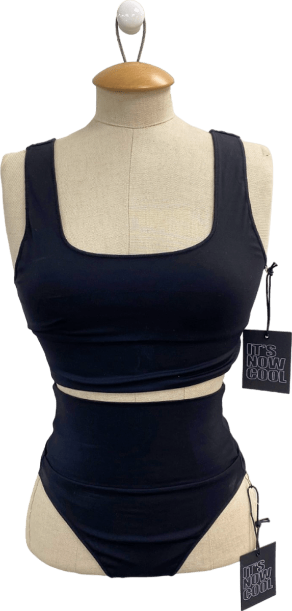 It's Now Cool Black Bikini Top UK M Bottoms UK S - Reliked