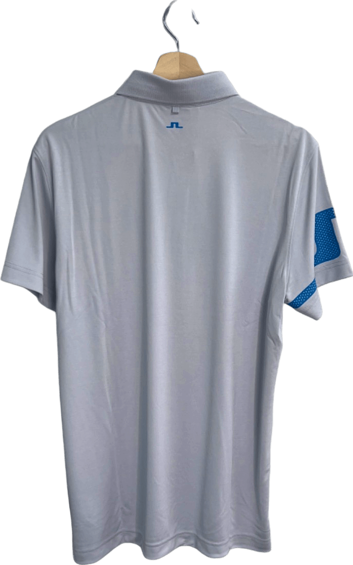 J. Lindeberg Light Grey Melange Heath Regular Fit Polo M - Reliked
