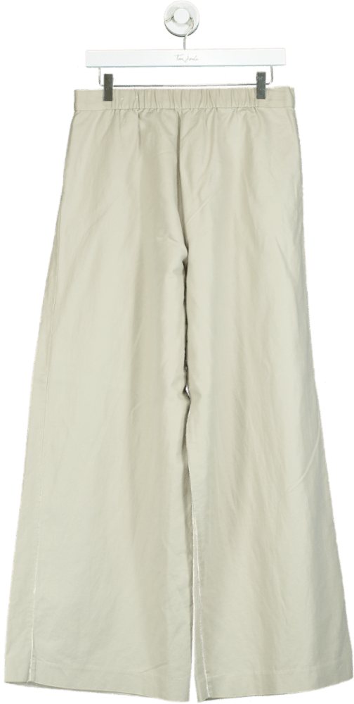 J. McLaughlin Beige Wide - Leg Linen Trousers UK 6 - Reliked